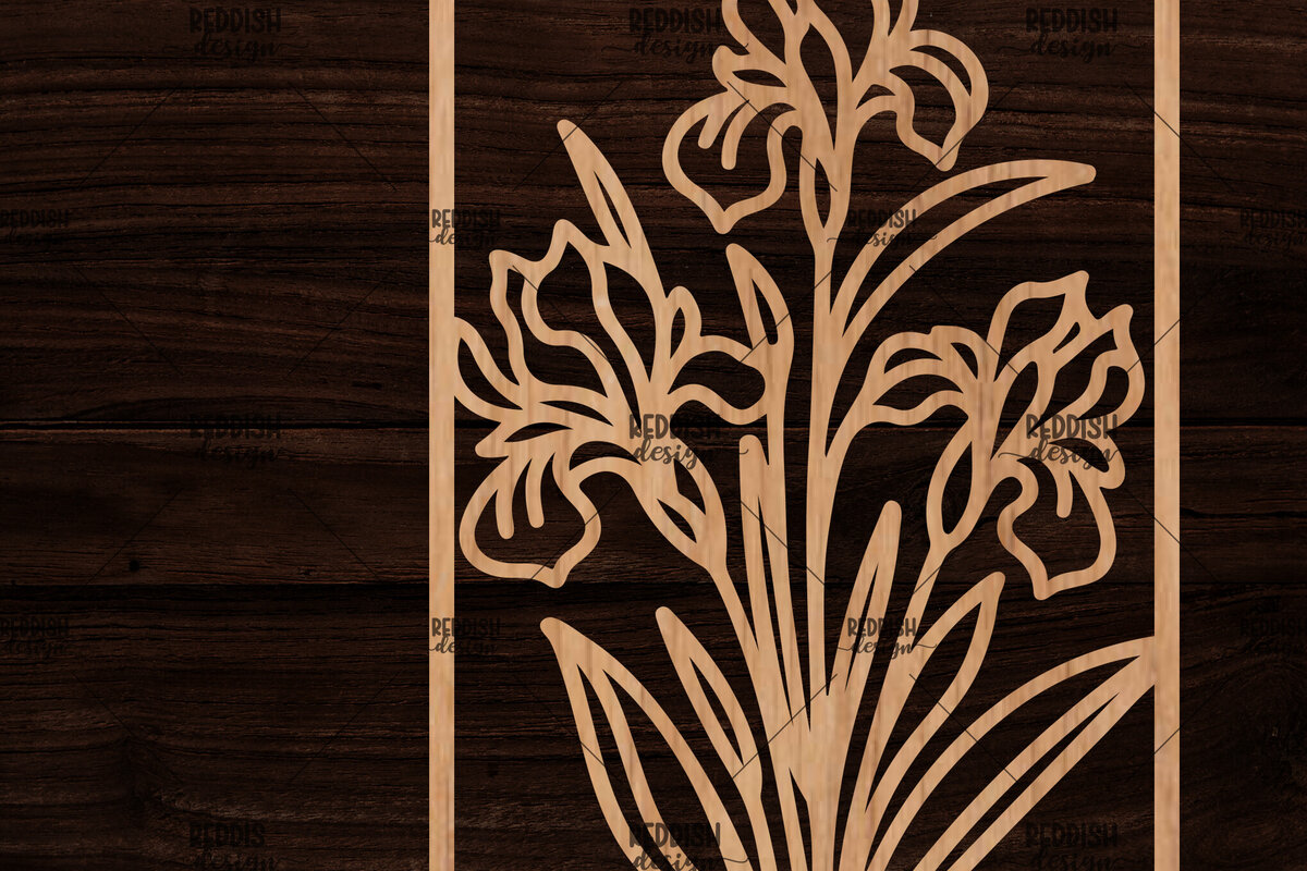 Intra απο ξύλο plywood 3mm-4mm πάχος - Κορνίζα με λουλούδια  Δίασταση 20x25 cm INTRAFABR-118478027