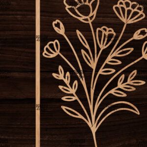 Intra απο ξύλο plywood 3mm-4mm πάχος - Κορνίζα με λουλούδια  Δίασταση 20x25 cm INTRAFABR-118477631