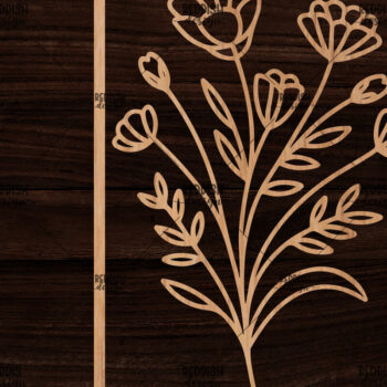 Intra απο ξύλο plywood 3mm-4mm πάχος - Κορνίζα με λουλούδια  Δίασταση 20x25 cm INTRAFABR-118477631 - Image 1