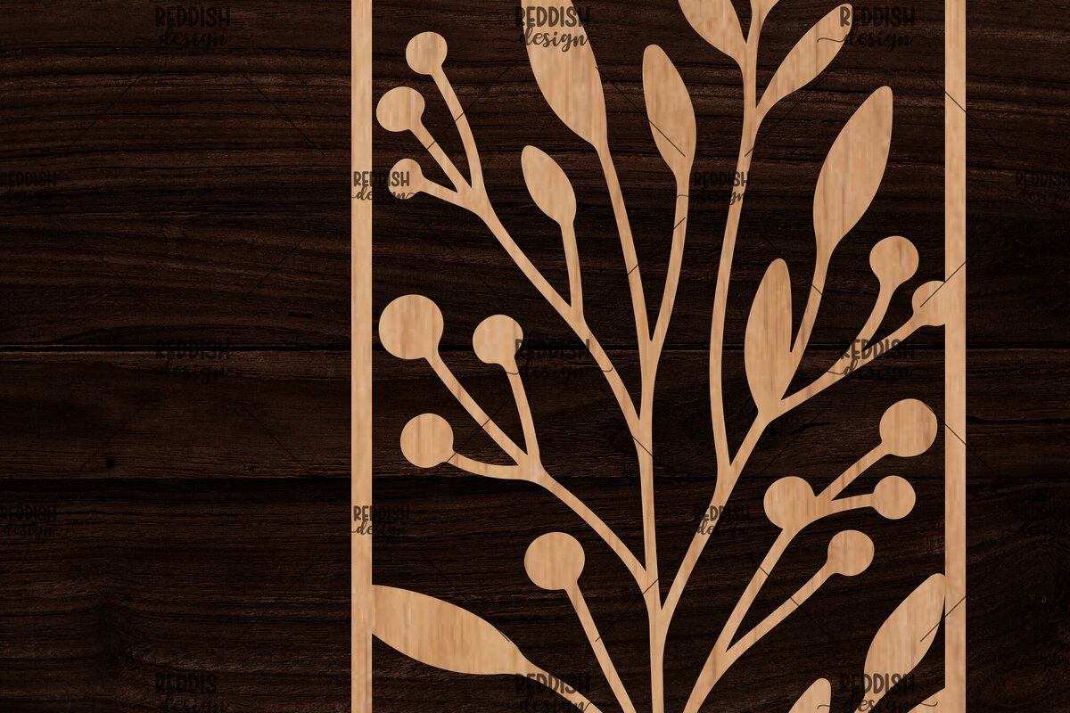 Intra απο ξύλο plywood 3mm-4mm πάχος - Κορνίζα με λουλούδια  Δίασταση 20x25 cm INTRAFABR-118478408