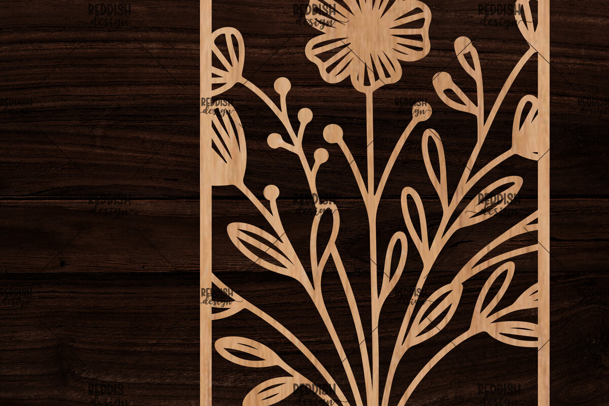 Intra απο ξύλο plywood 3mm-4mm πάχος - Κορνίζα με λουλούδια  Δίασταση 20x25 cm INTRAFABR-118478446