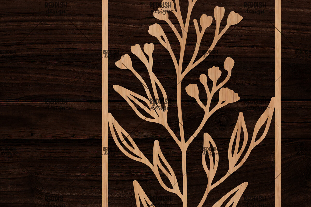 Intra απο ξύλο plywood 3mm-4mm πάχος - Κορνίζα με λουλούδια  Δίασταση 20x25 cm INTRAFABR-118478652