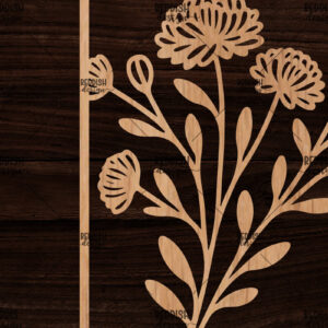 Intra απο ξύλο plywood 3mm-4mm πάχος - Κορνίζα με λουλούδια  Δίασταση 20x25 cm INTRAFABR-118478725