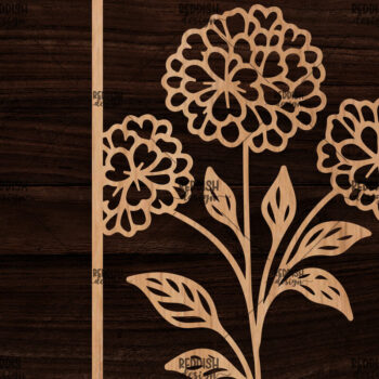 Intra απο ξύλο plywood 3mm-4mm πάχος - Κορνίζα με λουλούδια  Δίασταση 20x25 cm INTRAFABR-118477709 - Image 1