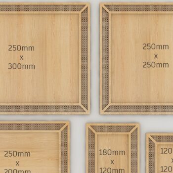 Intra απο ξύλο plywood 3mm-4mm πάχος - Κορνίζες με σχέδιο Boho με μοτίβο Rattan Δίασταση 30x20 cm INTRAFABR-41654213 - Image 1