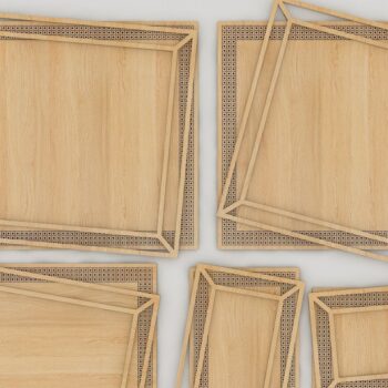 Intra απο ξύλο plywood 3mm-4mm πάχος - Κορνίζες με σχέδιο Boho με μοτίβο Rattan Δίασταση 30x20 cm INTRAFABR-41654213 - Image 2