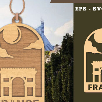 Intra απο ξύλο plywood 3mm-4mm πάχος - France Cut Laser Στολίδι Δίασταση 6x6 cm INTRAFABR-111785894 - Image 1