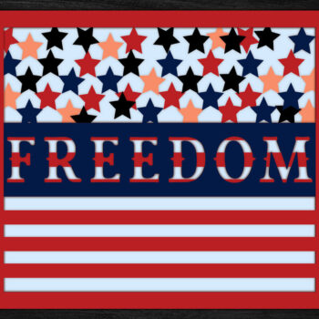 Intra απο ξύλο plywood 3mm-4mm πάχος - Freedom - Paper Cut 4ης Ιουλίου Δίασταση 3600x3600 cm INTRAFABR-97650411 - Image 2