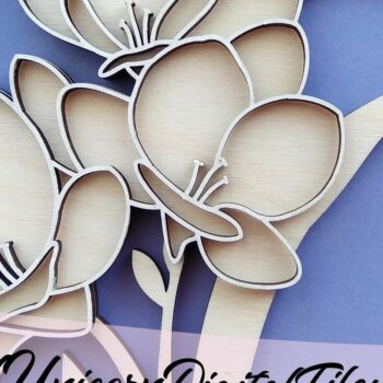 Intra απο ξύλο plywood 3mm-4mm πάχος - Freesia Laser Cut Flower Δίασταση 20x20 cm INTRAFABR-33816489 - Image 2