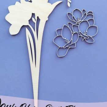 Intra απο ξύλο plywood 3mm-4mm πάχος - Freesia Laser Cut Flower Δίασταση 20x20 cm INTRAFABR-33816489 - Image 3