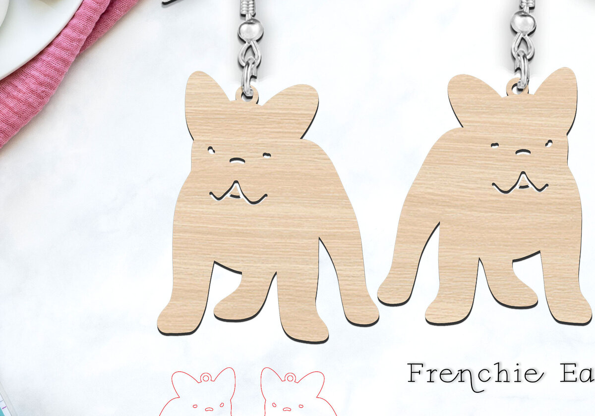 Intra απο ξύλο plywood 3mm-4mm πάχος - Γαλλικά σκουλαρίκια σκυλιών μπουλντόγκ με Δίασταση 900x900 cm INTRAFABR-119123657