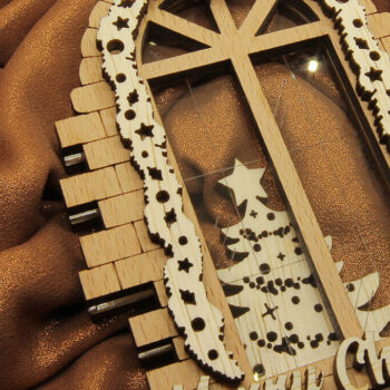 Intra απο ξύλο plywood 3mm-4mm πάχος - Χριστουγεννιάτικη διακόσμηση γαλλικού παραθύρου Δίασταση 37x3 cm INTRAFABR-82458384 - Image 2