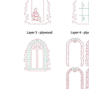 Intra απο ξύλο plywood 3mm-4mm πάχος - Χριστουγεννιάτικη διακόσμηση γαλλικού παραθύρου Δίασταση 37x3 cm INTRAFABR-82458384 - Image 3