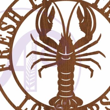 Intra απο ξύλο plywood 3mm-4mm πάχος - Fresh from the Sea Lobster Wall Art Sign Δίασταση 40x50 cm INTRAFABR-112055412 - Image 3