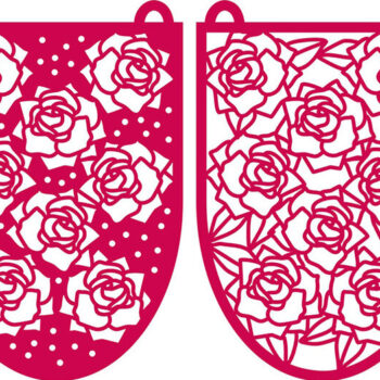 Intra απο ξύλο plywood 3mm-4mm πάχος - Φρέσκα τριαντάφυλλα Bunting Flags  Cut  Δίασταση 20x20 cm INTRAFABR-13562208 - Image 1