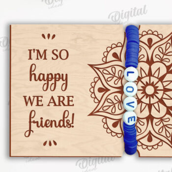 Intra απο ξύλο plywood 3mm-4mm πάχος - Φίλος θήκη βραχιολιού κοπής με λέιζερ Δίασταση 4x4 cm INTRAFABR-119198500 - Image 1