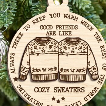 Intra απο ξύλο plywood 3mm-4mm πάχος - Φίλοι Χριστουγεννιάτικο Στολίδι  Δίασταση 6x6 cm INTRAFABR-110859815 - Image 2