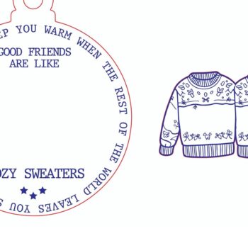 Intra απο ξύλο plywood 3mm-4mm πάχος - Φίλοι Χριστουγεννιάτικο Στολίδι  Δίασταση 6x6 cm INTRAFABR-110859815 - Image 3