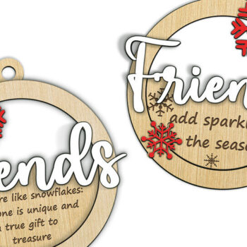 Intra απο ξύλο plywood 3mm-4mm πάχος - Friends Christmas Ornaments Laser Δίασταση 6x6 cm INTRAFABR-119566757 - Image 2