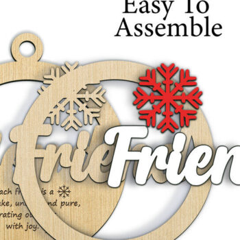 Intra απο ξύλο plywood 3mm-4mm πάχος - Friends Christmas Ornaments Laser Δίασταση 6x6 cm INTRAFABR-119566757 - Image 3