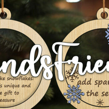 Intra απο ξύλο plywood 3mm-4mm πάχος - Friends Christmas Ornaments Laser Δίασταση 6x6 cm INTRAFABR-119566463 - Image 1