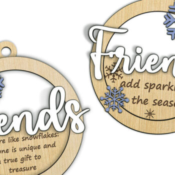 Intra απο ξύλο plywood 3mm-4mm πάχος - Friends Christmas Ornaments Laser Δίασταση 6x6 cm INTRAFABR-119566463 - Image 2