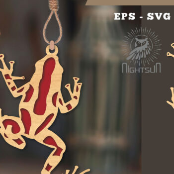 Intra απο ξύλο plywood 3mm-4mm πάχος - Στολίδι Frog Cut Laser  1 Δίασταση 6x6 cm INTRAFABR-112466663 - Image 1