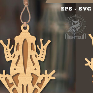 Intra απο ξύλο plywood 3mm-4mm πάχος - Στολίδι Frog Cut Laser  4 Δίασταση 6x6 cm INTRAFABR-112466746