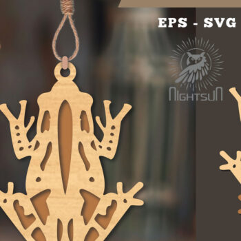 Intra απο ξύλο plywood 3mm-4mm πάχος - Στολίδι Frog Cut Laser  4 Δίασταση 6x6 cm INTRAFABR-112466746 - Image 1