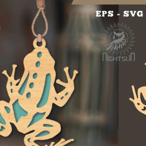 Intra απο ξύλο plywood 3mm-4mm πάχος - Στολίδι με  βάτραχος  5 Δίασταση 6x6 cm INTRAFABR-112466780