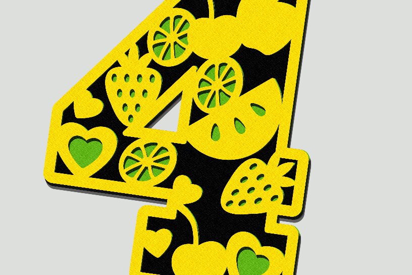 Intra απο ξύλο plywood 3mm-4mm πάχος - Fruit 3D  Δίασταση 20x20 cm INTRAFABR-57510805