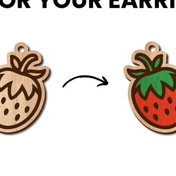 Intra απο ξύλο plywood 3mm-4mm πάχος - Πακέτο με σκουλαρίκια φρούτων |  Δίασταση 3x3 cm INTRAFABR-96214948 - Image 5