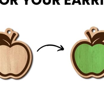 Intra απο ξύλο plywood 3mm-4mm πάχος - Πακέτο με σκουλαρίκια φρούτων |  Δίασταση 3x3 cm INTRAFABR-96214948 - Image 9