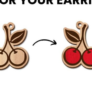 Intra απο ξύλο plywood 3mm-4mm πάχος - Πακέτο με σκουλαρίκια φρούτων |  Δίασταση 3x3 cm INTRAFABR-96214948 - Image 11