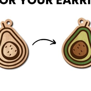 Intra απο ξύλο plywood 3mm-4mm πάχος - Πακέτο με σκουλαρίκια φρούτων |  Δίασταση 3x3 cm INTRAFABR-96214948 - Image 13