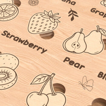 Intra απο ξύλο plywood 3mm-4mm πάχος - Fruit Puzzle for Kids  Laser Cut Δίασταση 30x20 cm INTRAFABR-123089950 - Image 2
