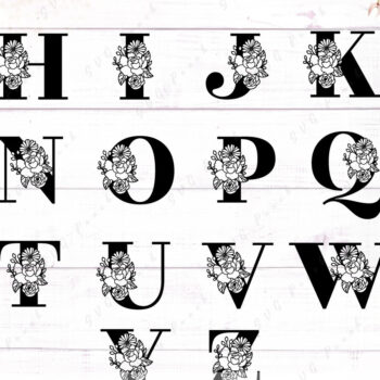 Intra απο ξύλο plywood 3mm-4mm πάχος - Πλήρες αλφάβητο Floral μονόγραμμα γράμματα Δίασταση 30x20 cm INTRAFABR-117734096 - Image 1