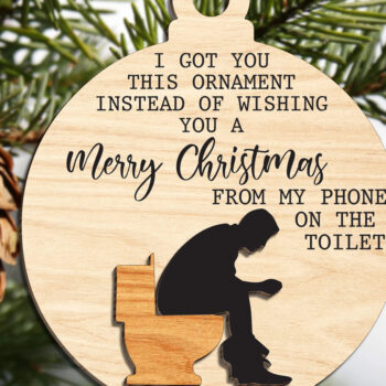 Intra απο ξύλο plywood 3mm-4mm πάχος - Αστείο Χριστουγεννιάτικο Στολίδι Ενηλίκων  Δίασταση 6x6 cm INTRAFABR-104704772 - Image 2