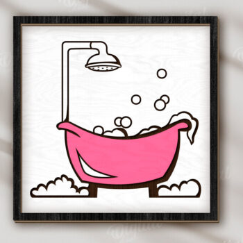 Intra απο ξύλο plywood 3mm-4mm πάχος - Αστεία διακόσμηση τοίχου μπάνιου  Δίασταση 30x20 cm INTRAFABR-123490844 - Image 1