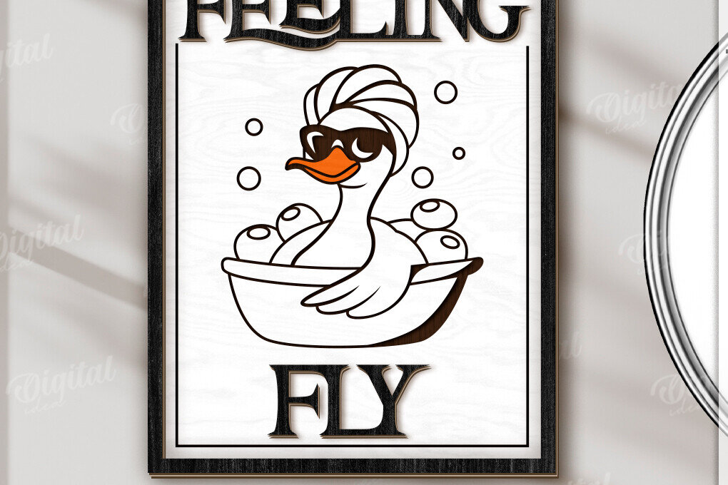 Intra απο ξύλο plywood 3mm-4mm πάχος - Αστεία διακόσμηση τοίχου μπάνιου  Δίασταση 30x20 cm INTRAFABR-123490936