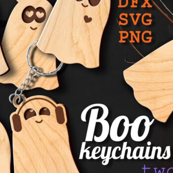 Intra απο ξύλο plywood 3mm-4mm πάχος - Αστεία μπρελόκ BOO  Δίασταση 7x2 cm INTRAFABR-73787513 - Image 1