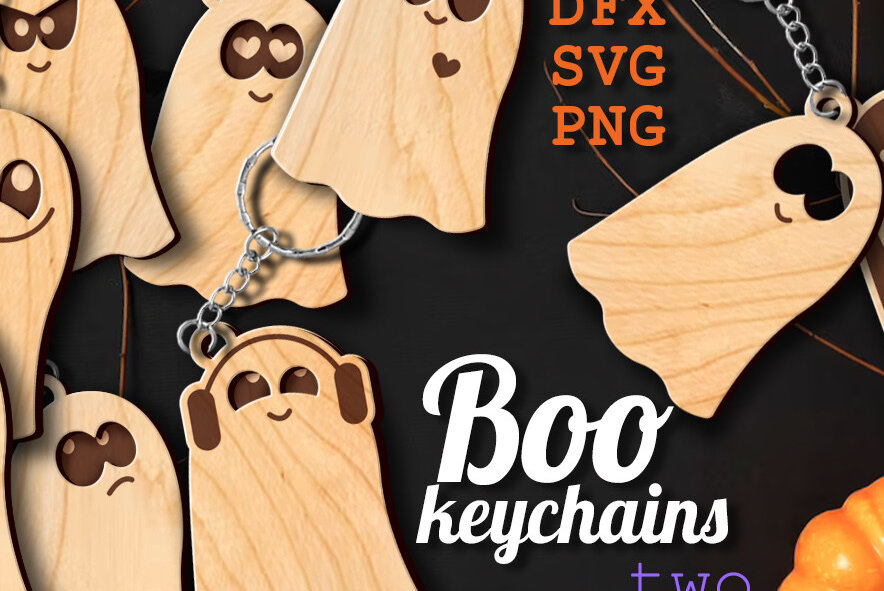 Intra απο ξύλο plywood 3mm-4mm πάχος - Αστεία μπρελόκ BOO  Δίασταση 7x2 cm INTRAFABR-73787513