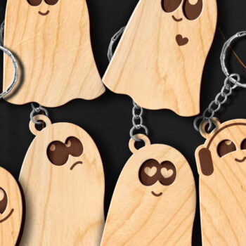 Intra απο ξύλο plywood 3mm-4mm πάχος - Αστεία μπρελόκ BOO  Δίασταση 7x2 cm INTRAFABR-73787513 - Image 2