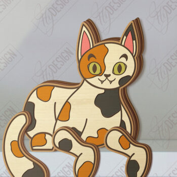 Intra απο ξύλο plywood 3mm-4mm πάχος - Funny Cats Shelf Sitters Cut Laser | CNC Δίασταση 20x20 cm INTRAFABR-121132025 - Image 1