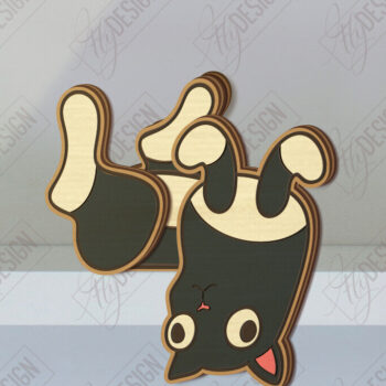 Intra απο ξύλο plywood 3mm-4mm πάχος - Funny Cats Shelf Sitters Cut Laser | CNC Δίασταση 20x20 cm INTRAFABR-121132032 - Image 1