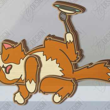 Intra απο ξύλο plywood 3mm-4mm πάχος - Funny Cats Shelf Sitters Set Laser Cut Δίασταση 20x20 cm INTRAFABR-121431748 - Image 3