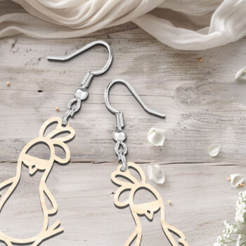 Intra απο ξύλο plywood 3mm-4mm πάχος - Αστεία σκουλαρίκια με λέιζερ  Chicken Δίασταση 900x900 cm INTRAFABR-118692924 - Image 2