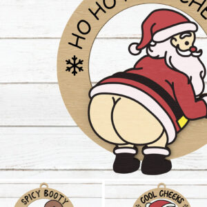 Intra απο ξύλο plywood 3mm-4mm πάχος - Αστεία δέσμη χριστουγεννιάτικων στολιδιών Δίασταση 30x20 cm INTRAFABR-108798983