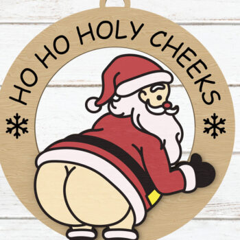 Intra απο ξύλο plywood 3mm-4mm πάχος - Αστεία δέσμη χριστουγεννιάτικων στολιδιών Δίασταση 30x20 cm INTRAFABR-108798983 - Image 2