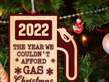 Intra απο ξύλο plywood 3mm-4mm πάχος - Αστείο Χριστουγεννιάτικο Στολίδι Αερίου  Δίασταση 6x6 cm INTRAFABR-36209938 - Image 2